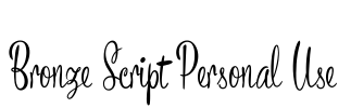 Bronze Script Personal Use Font Image