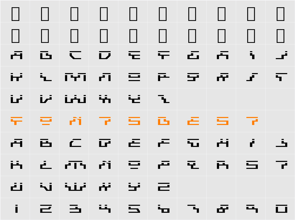 Beam Rider Expanded Laser Character Map