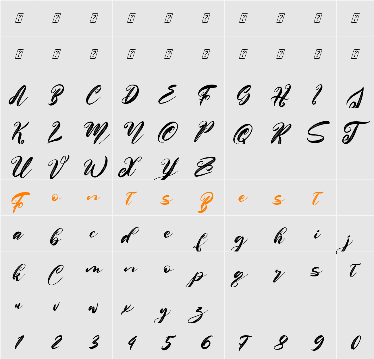 Balline Character Map