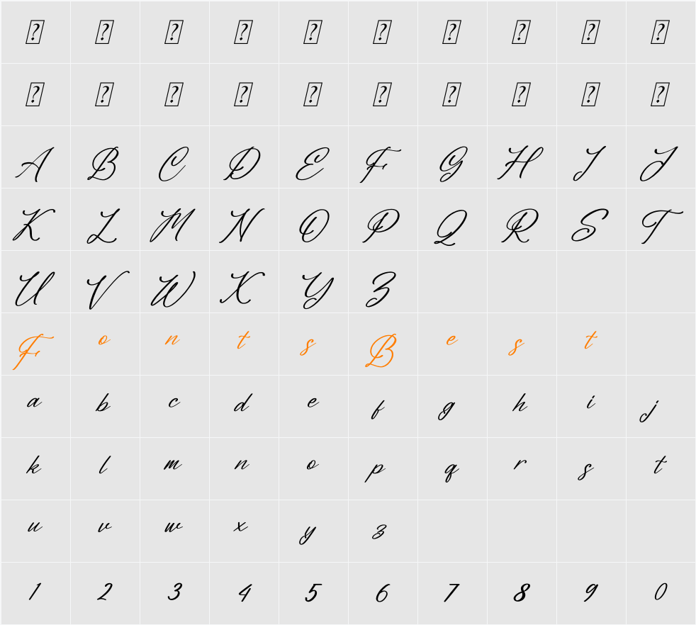 Blendaria Character Map