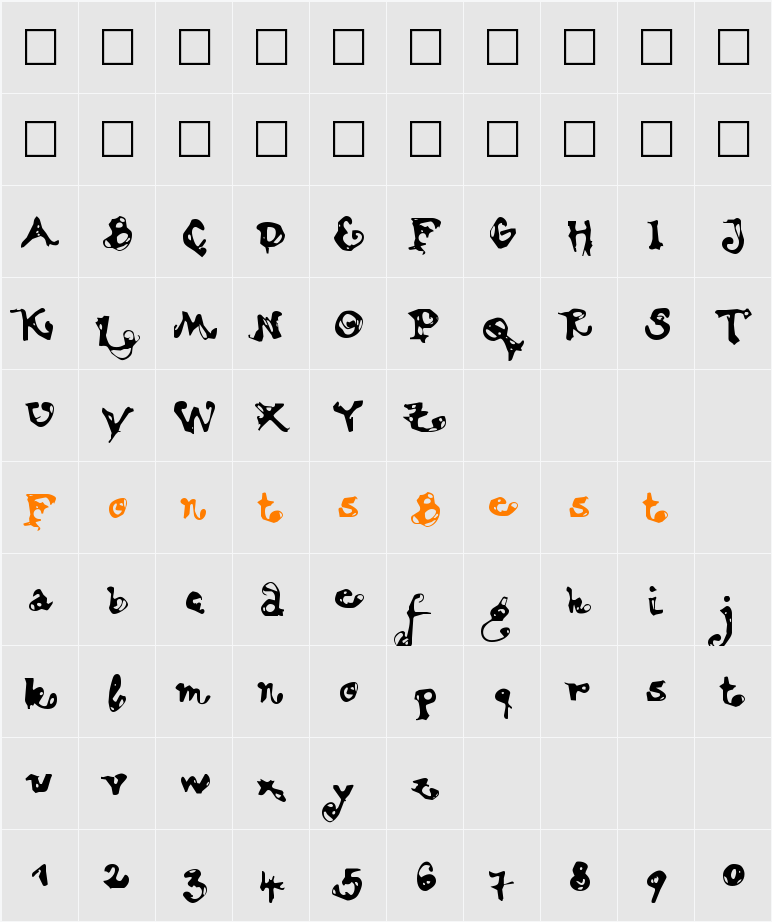 MotionBold Character Map