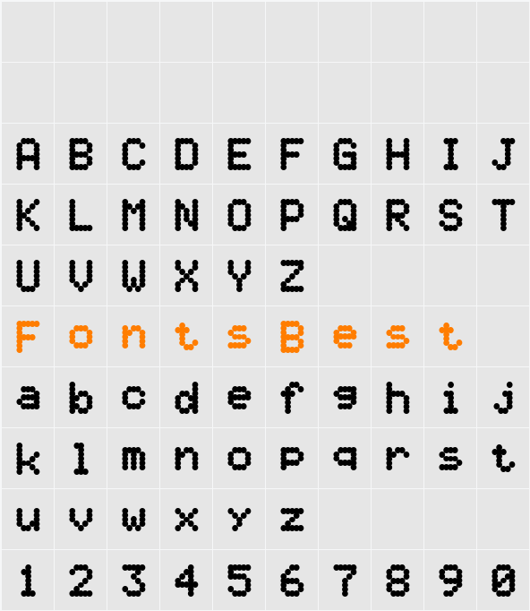 5by7 Character Map