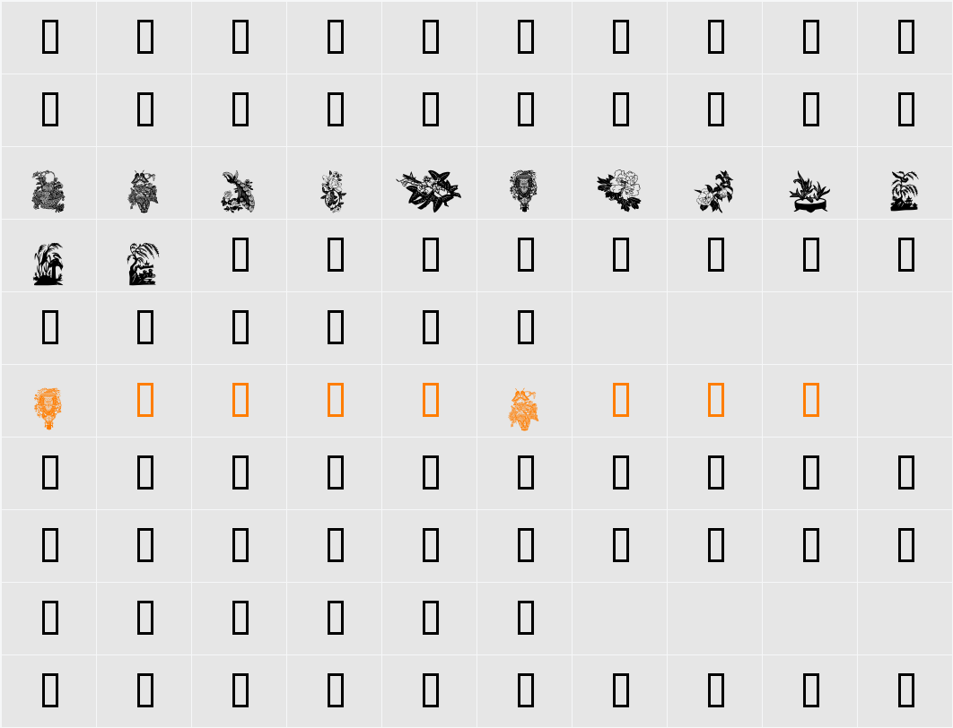 Floral 2 Character Map