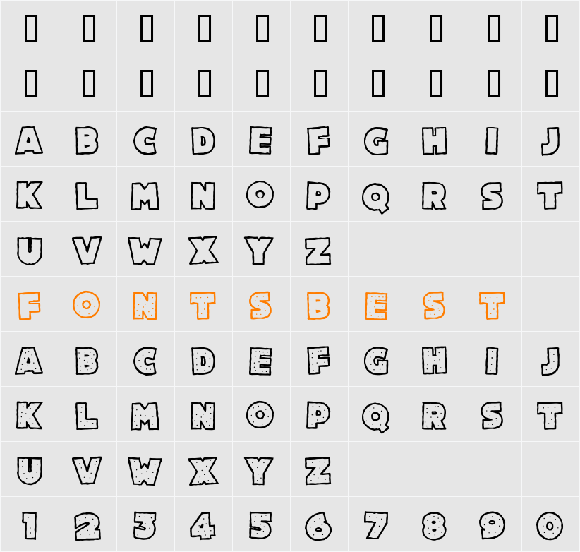 AK Cookies Vanilla Character Map