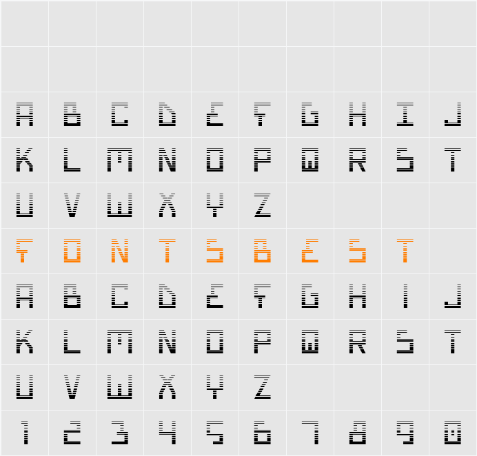 Bionic Type Gradient Character Map