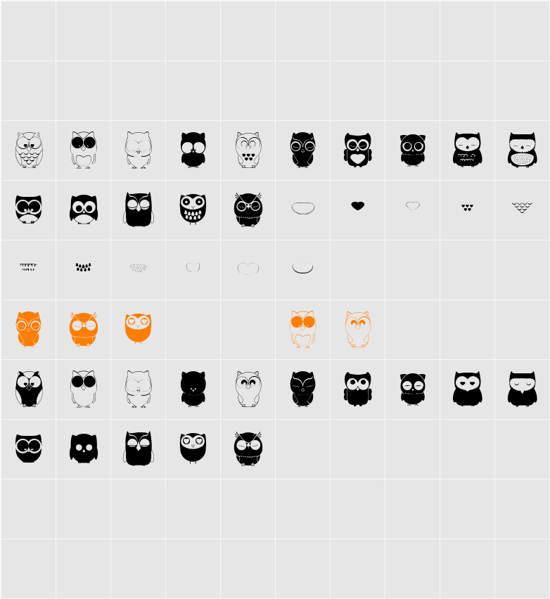 Chouette alors Character Map