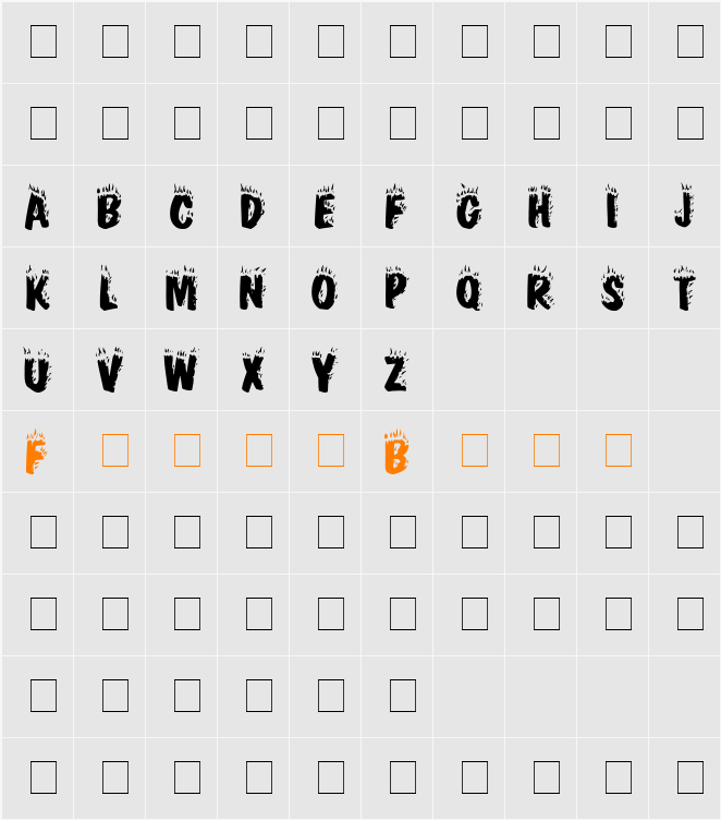 Firebug Caps SSi Character Map