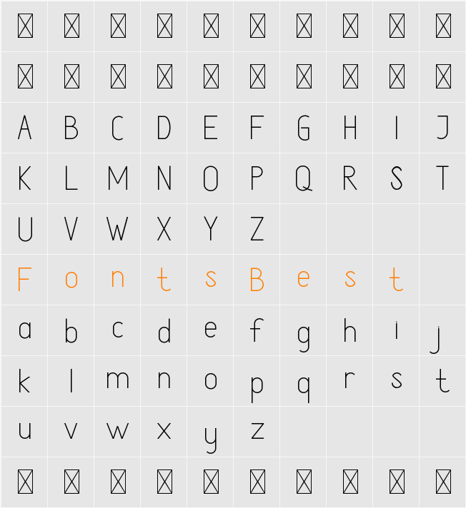 Atthia Demo Sanserif Character Map