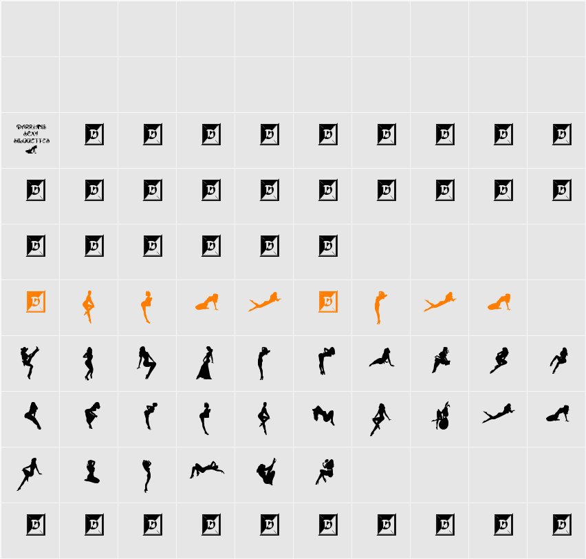 Darrians Sexy Silouettes Character Map