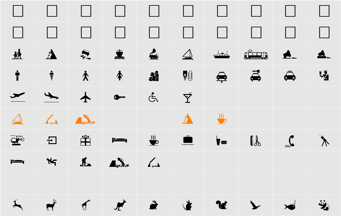 MiniPics1 Character Map