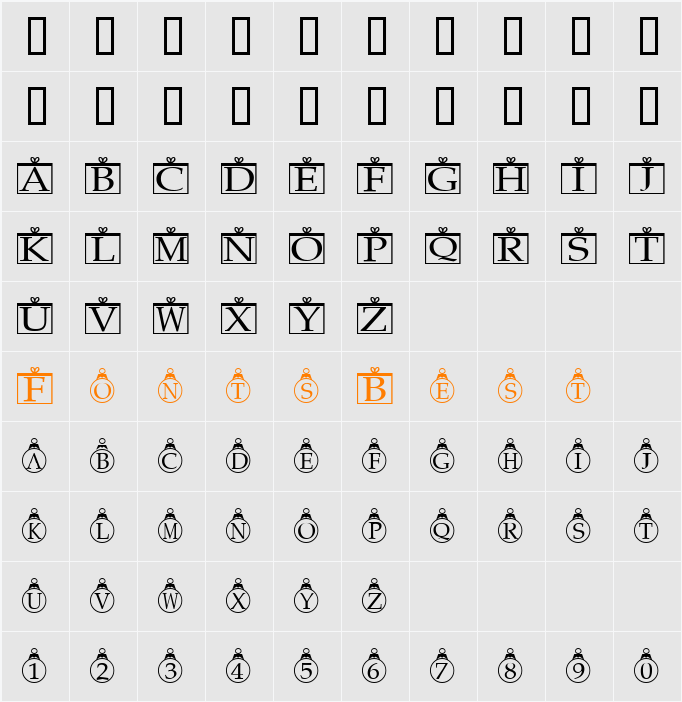 InitialCaps4 Character Map