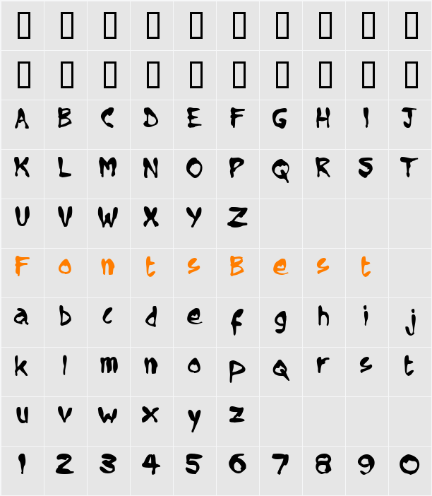 JI-Kaolin Character Map