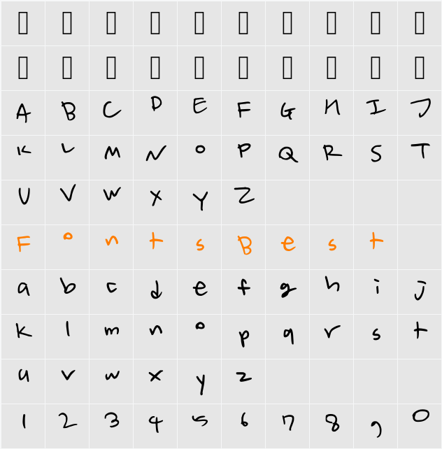 Hulsh Character Map