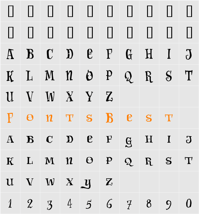 Carima Character Map