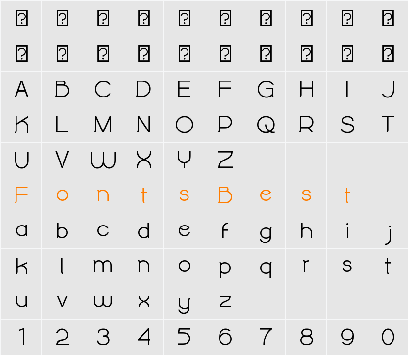 Alighty Nesia Bold Character Map