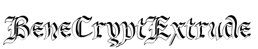 BeneCryptExtrude Font Image