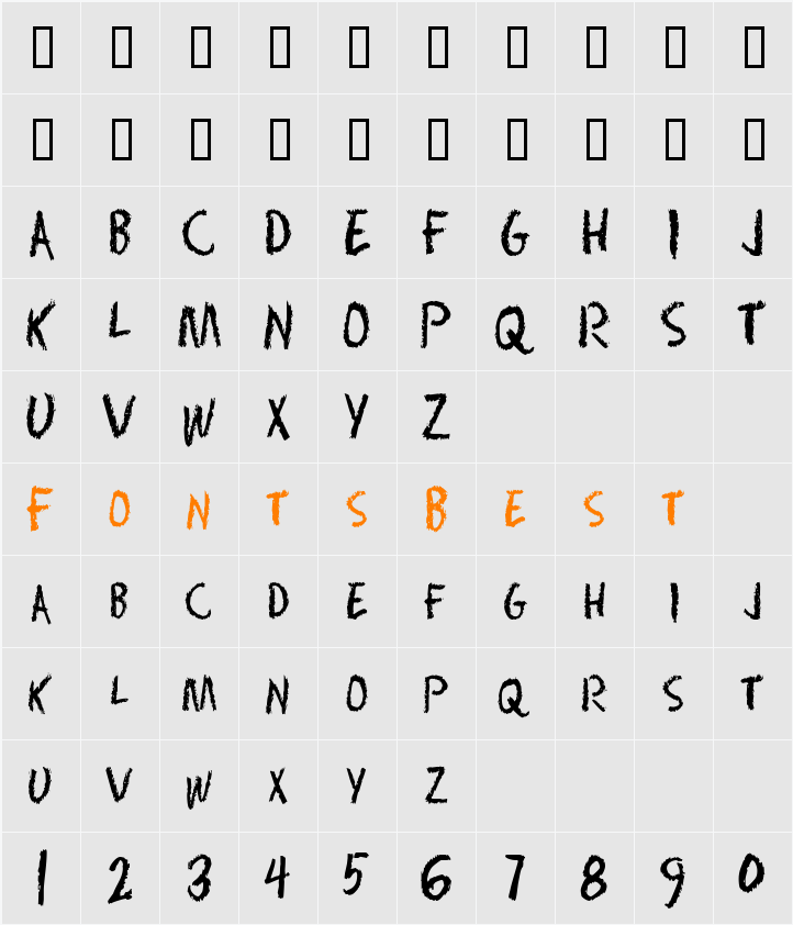 ChalkDustCondensed Character Map