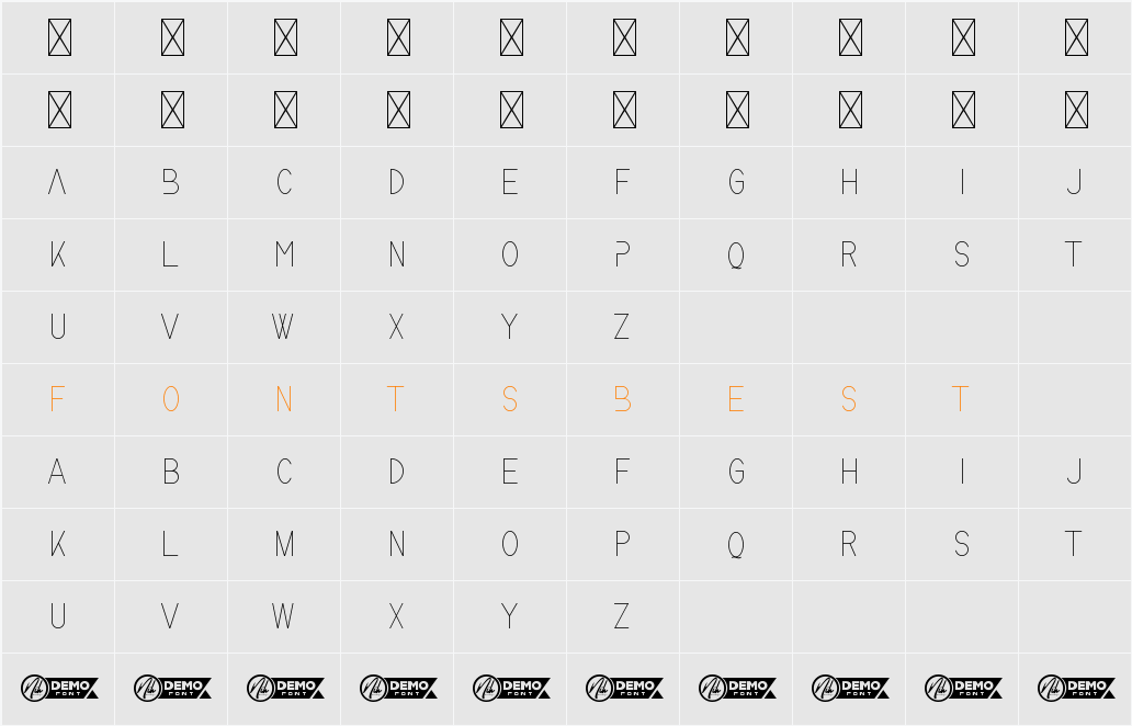 Blest Banc Demo Character Map