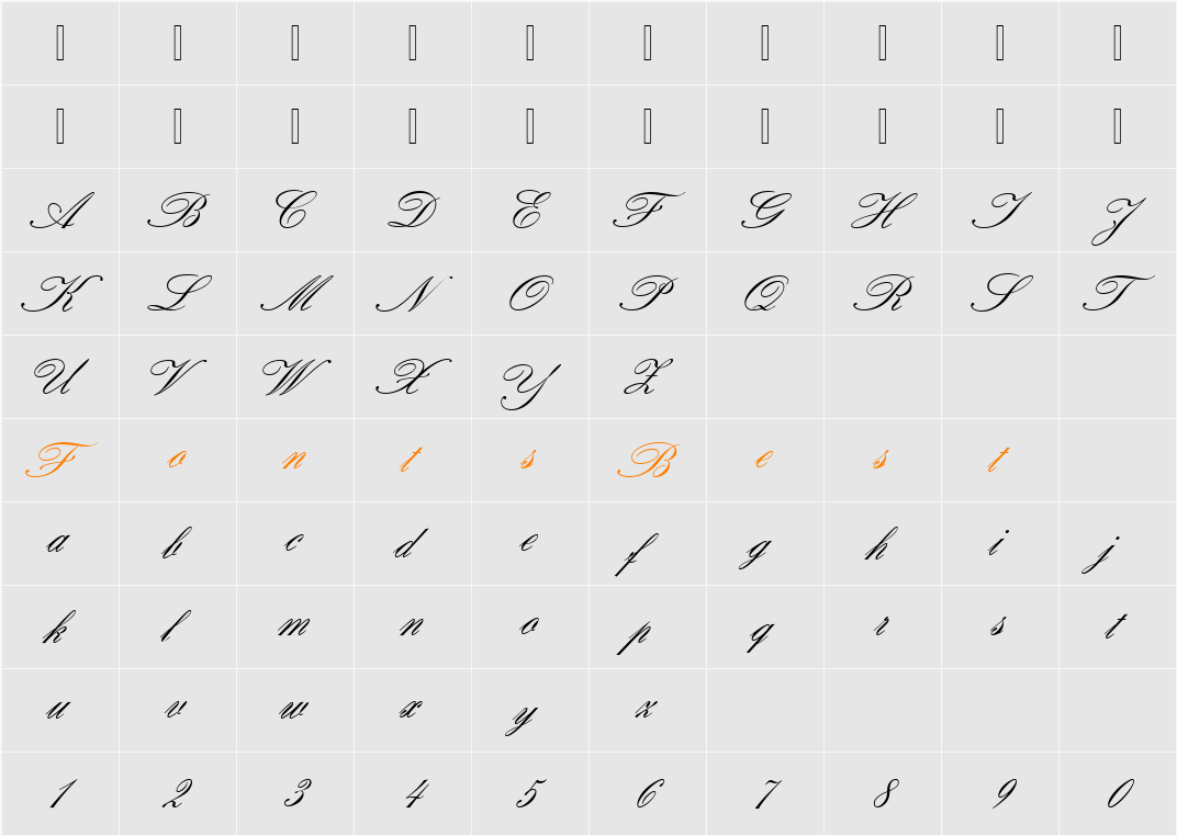 ClassicScrNo1URWDReg Character Map