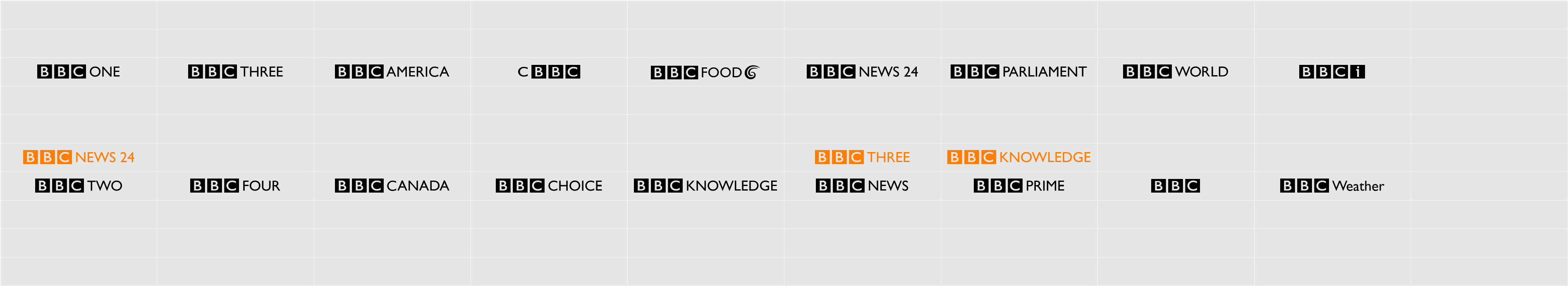 BBC Striped Channel Logos Character Map