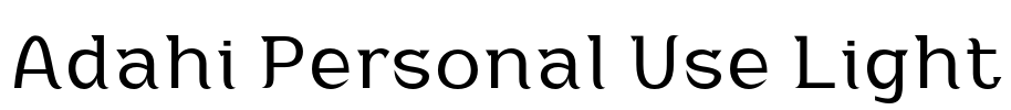 Adahi Personal Use Light Font Image