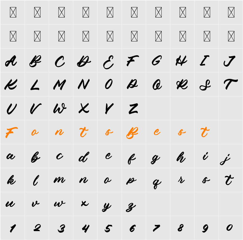 Bathiora Character Map