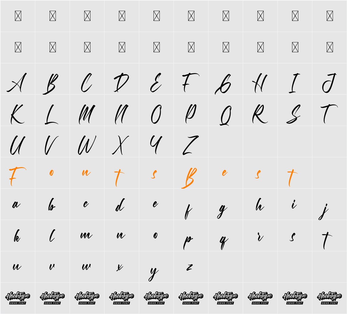 Allston Demo Character Map
