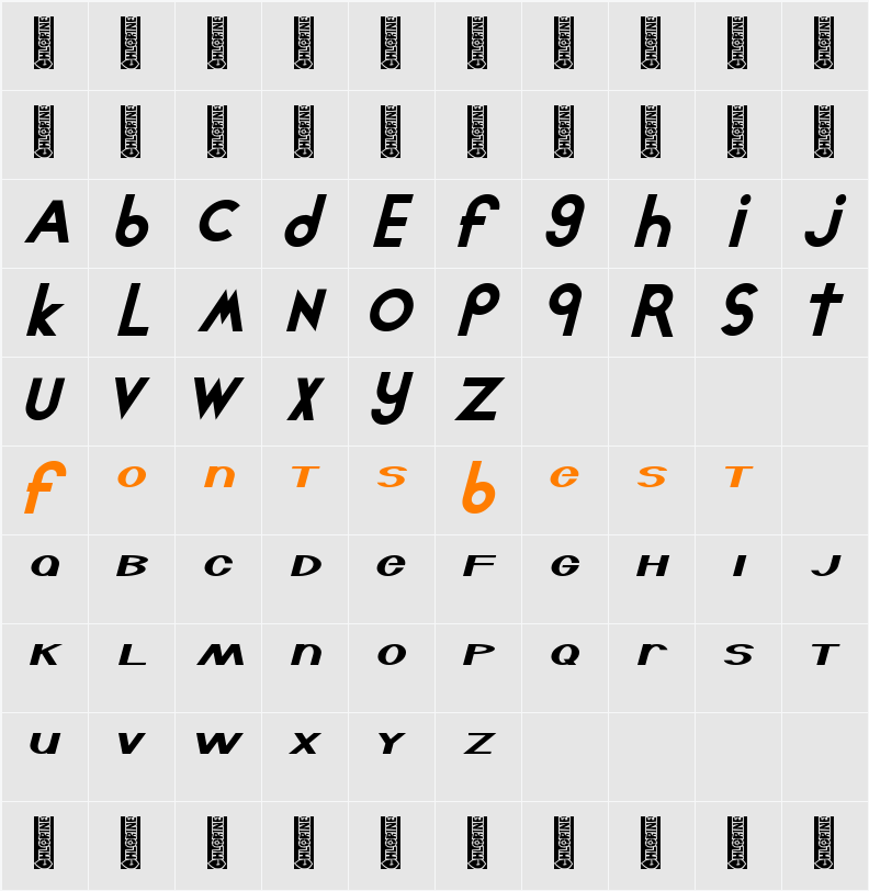 Chlorinut Character Map
