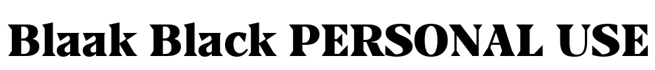Blaak Black PERSONAL USE Font Image