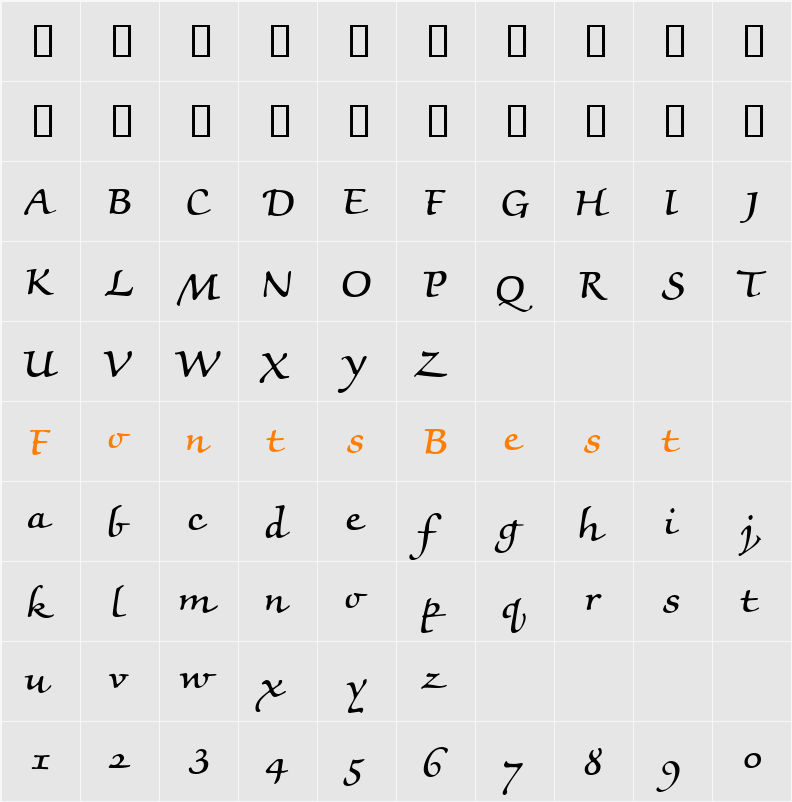 MorisScript Character Map