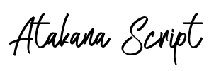 Atakana Script Font Image