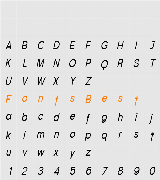 Florencesans Cond Character Map
