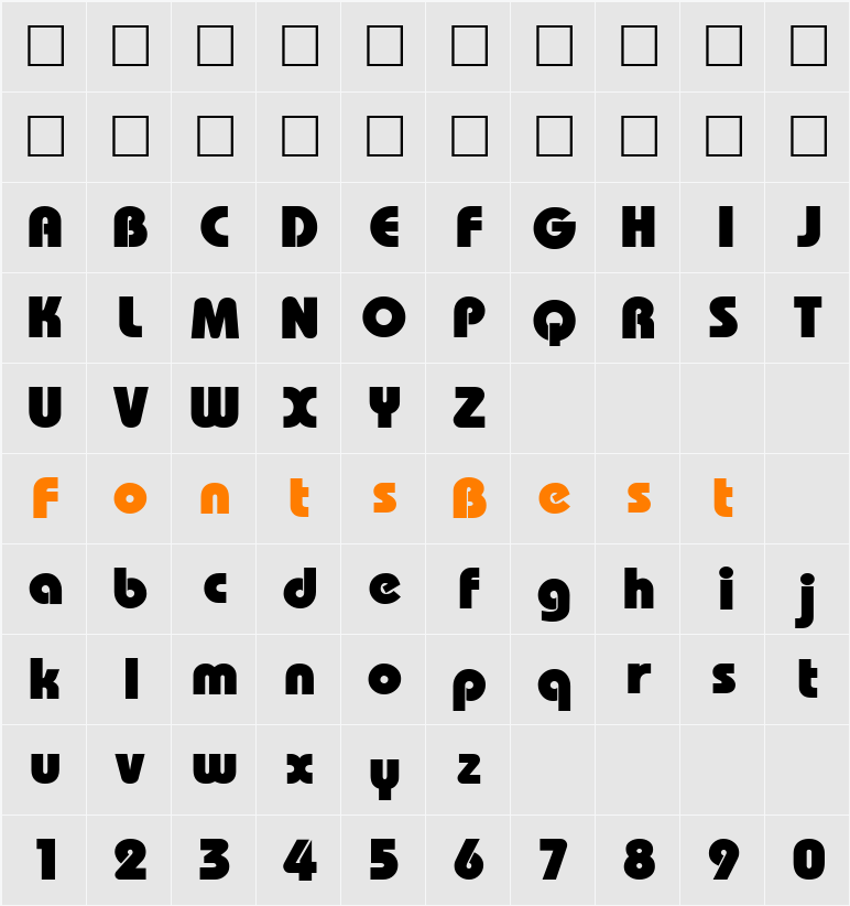 Bauhaus Character Map