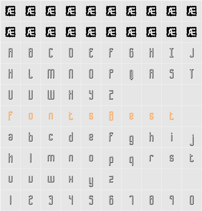 Bend 2 Squares OL2 BRK Character Map