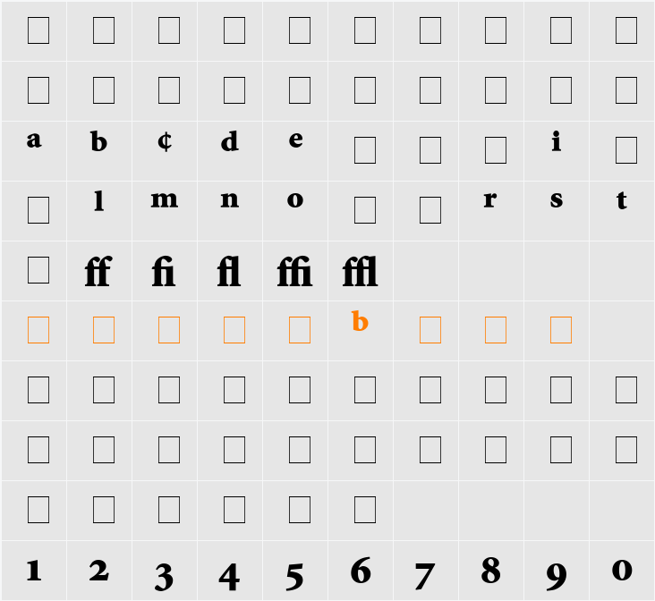Atlantix Pro Black SSi Character Map