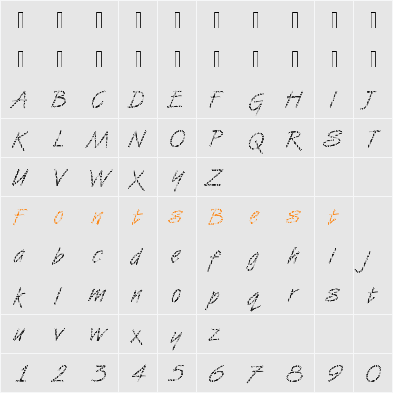 DTCVanDijkM22 Character Map