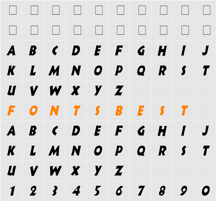 Indy Thin Character Map