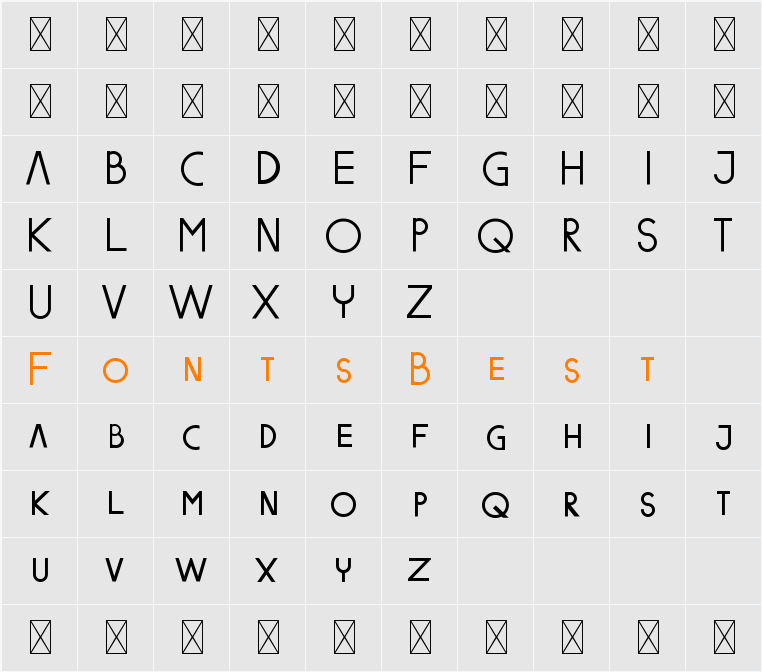 Brusly Name Demo Sanserif Character Map