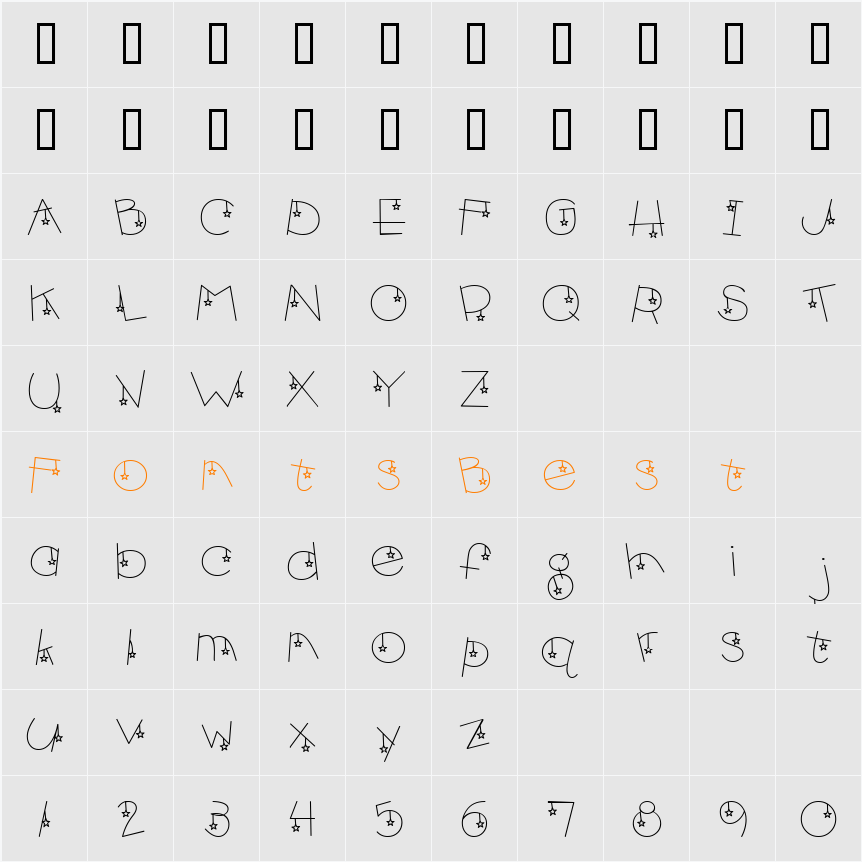 Ck Stars Character Map