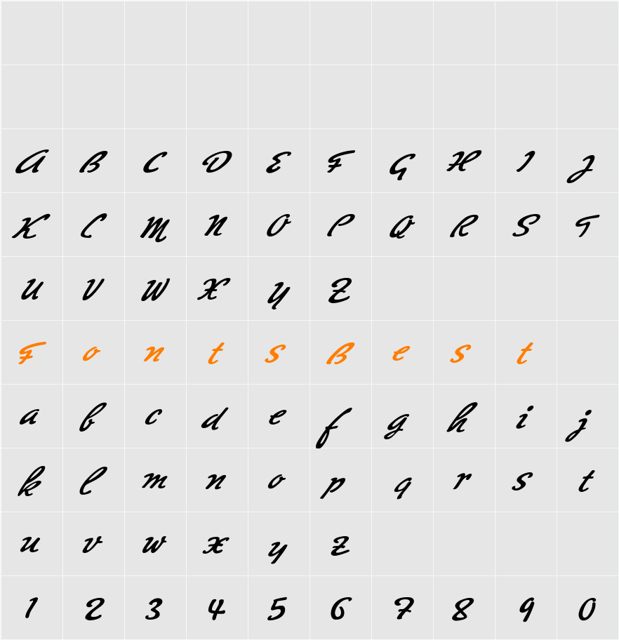 Big Brush One Character Map