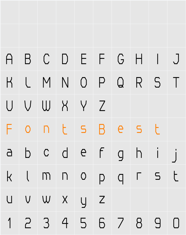 Cornerita Character Map