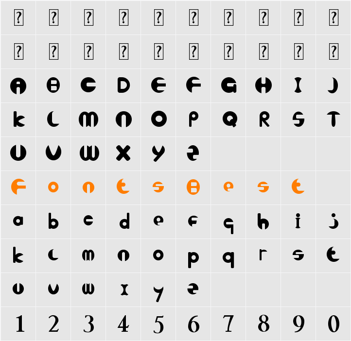 Berni Character Map