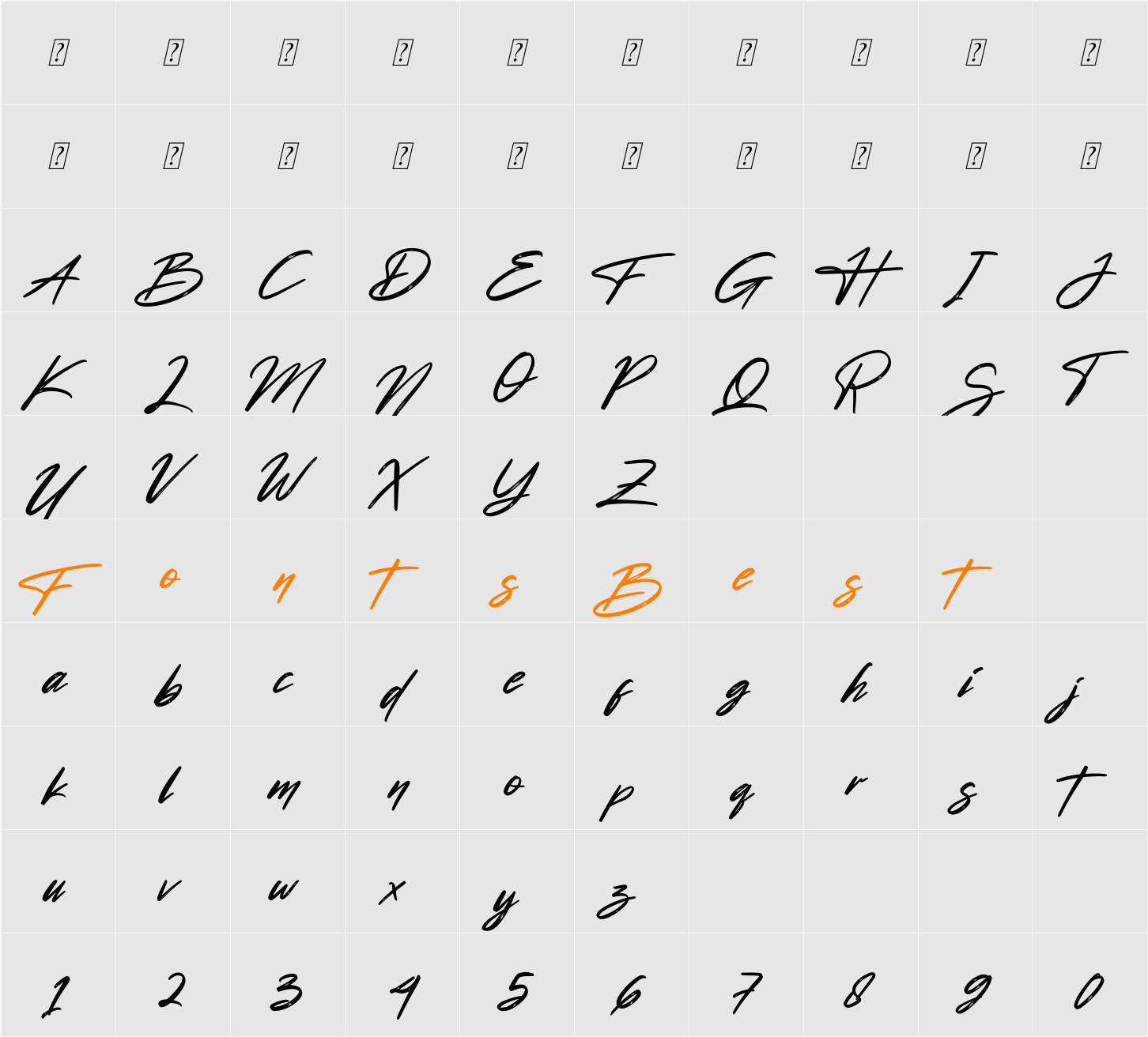 Beratone Emadre Character Map