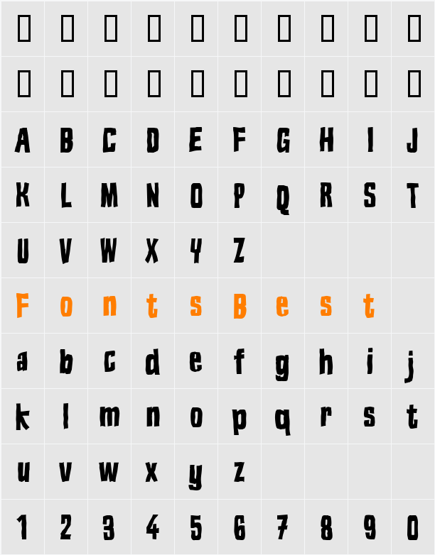 Blok Character Map