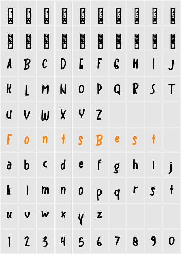 Bigloss Character Map