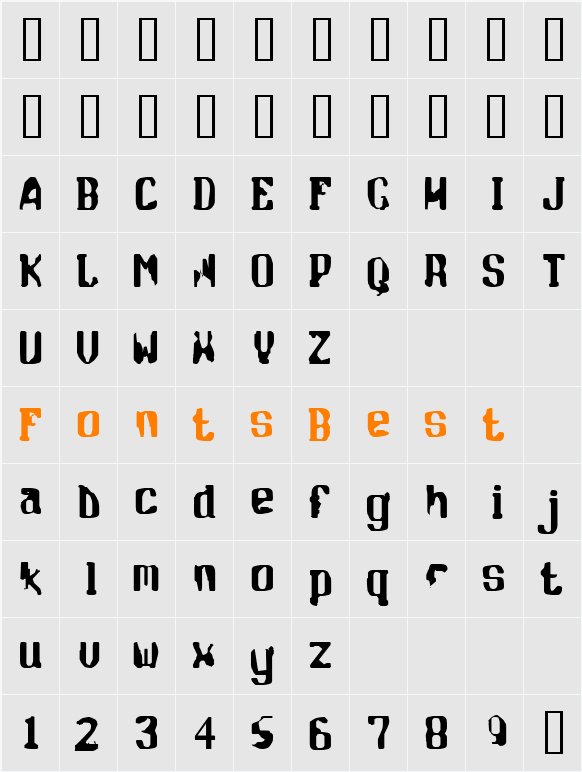 Flottig Character Map