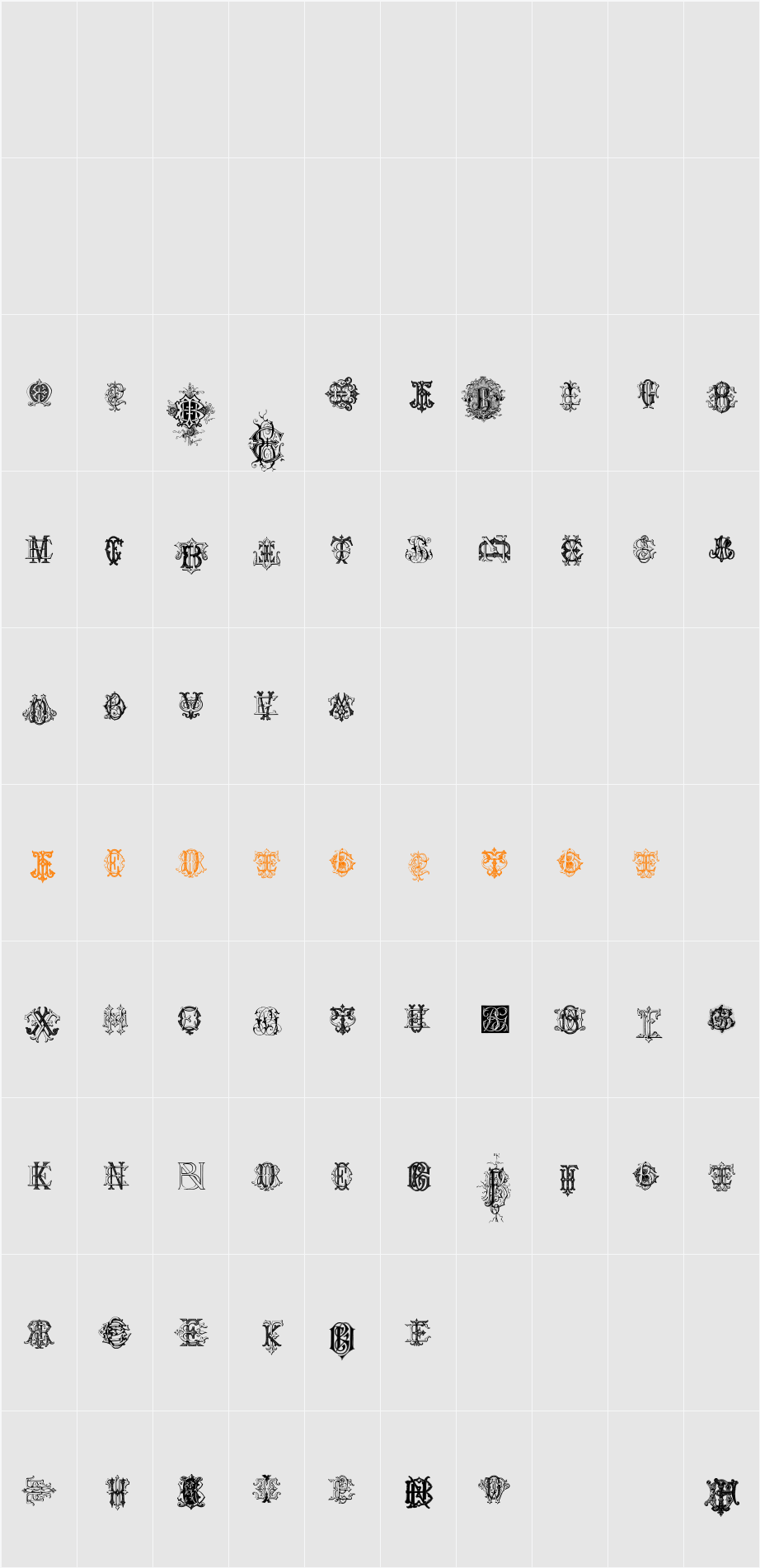 Intellecta Monograms Random Samples Four Character Map