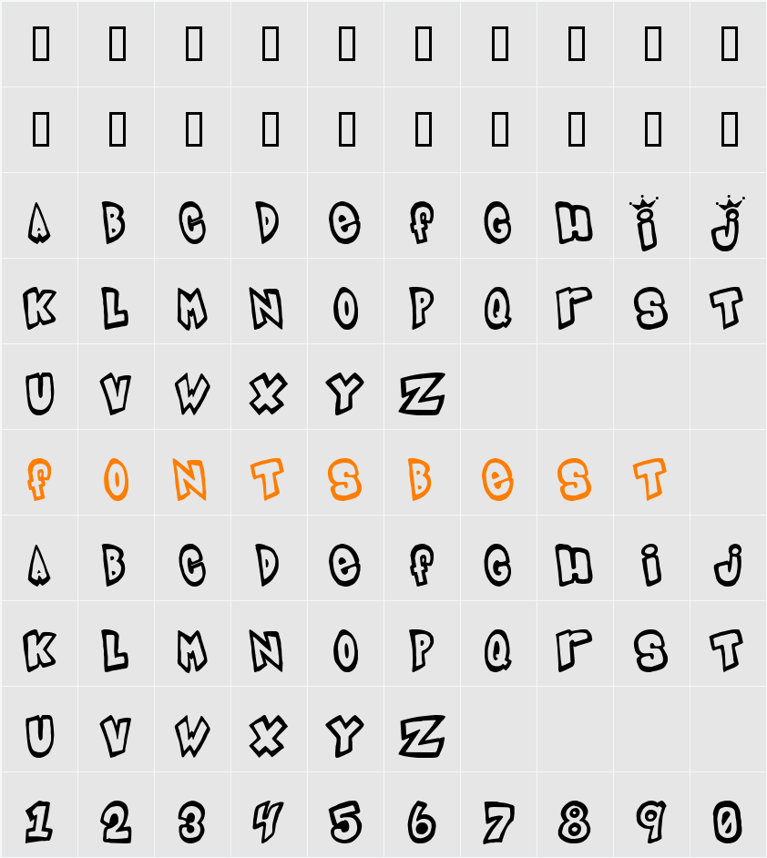 JI-Mosses Character Map