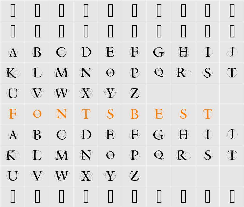 CircleInitialsFreeshape Character Map