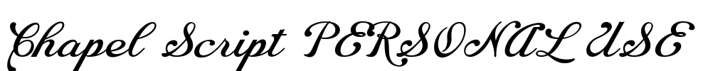 Chapel Script PERSONAL USE Font Image